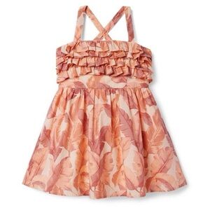 Janie&Jack Palm Leaf Ruffle Dress